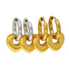 Wholesale Women's Light Luxury Geometric Heartshaped Stainless Steel Vacuum Plated Earrings Jewelry