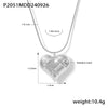 Wholesale Women's Light Luxury Geometric Hollow Check Love Pendant Necklace Stainless Steel 18K Gold Plated Regular Chain