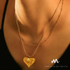 Wholesale Women's Light Luxury Geometric Hollow Check Love Pendant Necklace Stainless Steel 18K Gold Plated Regular Chain