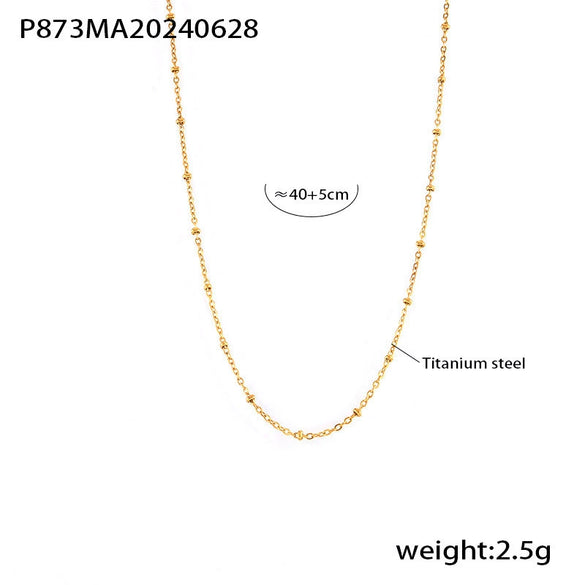Wholesale Women's Light Luxury Geometric Hollow Check Love Pendant Necklace Stainless Steel 18K Gold Plated Regular Chain