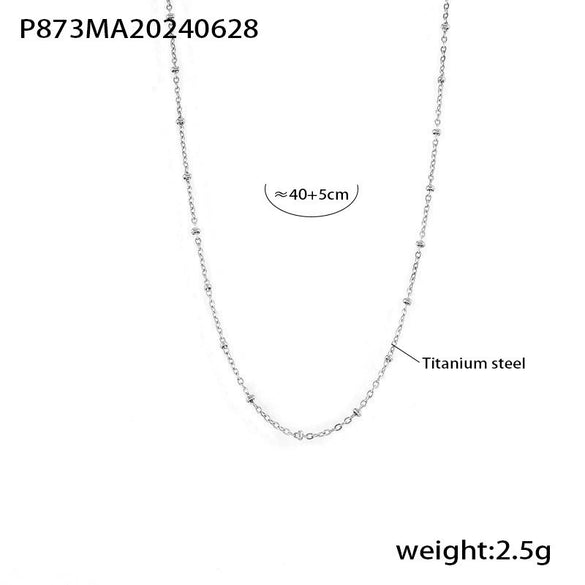 Wholesale Women's Light Luxury Geometric Hollow Check Love Pendant Necklace Stainless Steel 18K Gold Plated Regular Chain