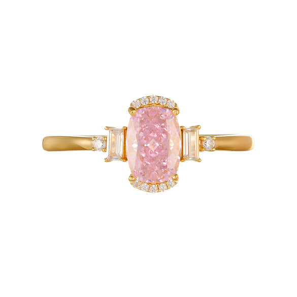 Wholesale Women's Light Luxury Geometric Ice Flower Cut Gold Plated S925 Sterling Silver Ring