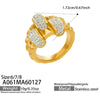 Wholesale Women's Light Luxury Geometric Inlaid 5A Zircon Threedimensional Triangle Texture 18K Gold Plated Stainless Steel Ring