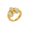 Wholesale Women's Light Luxury Geometric Inlaid 5A Zircon Threedimensional Triangle Texture 18K Gold Plated Stainless Steel Ring