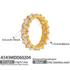 Wholesale Women's Light Luxury Geometric Inlaid Triangular Zircon Stainless Steel Electroplated Ring Hand Jewelry