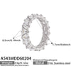Wholesale Women's Light Luxury Geometric Inlaid Triangular Zircon Stainless Steel Electroplated Ring Hand Jewelry