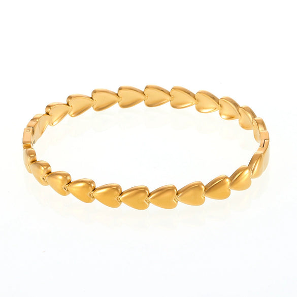 Wholesale Women's Light Luxury Geometric 18K Goldplated 316L Stainless Steel Love Bracelet