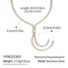 Wholesale Women's Light Luxury Geometric 18K Real Gold Plated Bamboo Handmade Inlaid Zircon Tassel Necklace Sweater Chain