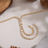 Wholesale Women's Light Luxury Geometric 18K Real Gold Plated Bamboo Handmade Inlaid Zircon Tassel Necklace Sweater Chain