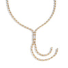 Wholesale Women's Light Luxury Geometric 18K Real Gold Plated Bamboo Handmade Inlaid Zircon Tassel Necklace Sweater Chain