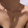 Wholesale Women's Light Luxury Geometric Letter D Pendant Necklace Made Of Titanium Steel And Stainless Steel With Electroplating
