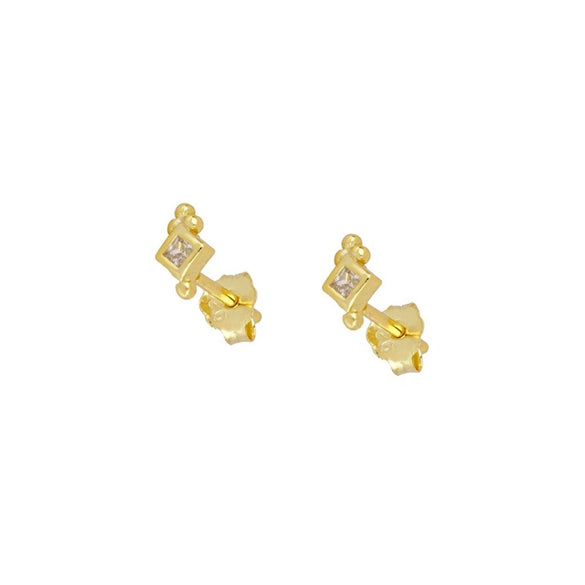 Wholesale Women's Light Luxury Geometric Micro Inlay Zircon Stud Earrings