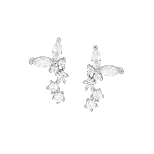 Wholesale Women's Light Luxury Geometric Micro Inlay Zircon Stud Earrings