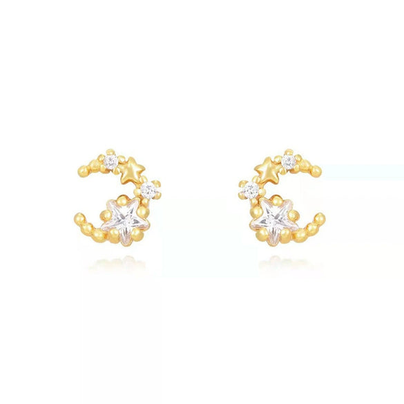 Wholesale Women's Light Luxury Geometric Micro Inlay Zircon Stud Earrings