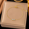 Wholesale Women's Light Luxury Geometric Mini Butterfly Love Heart Bow Zircon Necklace With 18K Real Gold Plating And Flash O Chain