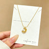 Wholesale Women's Light Luxury Geometric Moon Titanium Steel Real Gold Plated Necklace With Wheat Chain