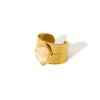 Wholesale Women's Light Luxury Geometric Natural Stone Ring Stainless Steel 18K Gold Plated