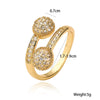 Wholesale Women's Light Luxury Geometric Opening Ring Copper Plated Real Gold Micropaved Zircon