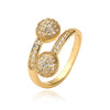 Wholesale Women's Light Luxury Geometric Opening Ring Copper Plated Real Gold Micropaved Zircon