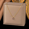Wholesale Women's Light Luxury Geometric Oval 18K Gold Pendant Titanium Steel Real Gold Plated Flash O Chain Necklace
