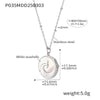 Wholesale Women's Light Luxury Geometric Pattern Ferris Wheel Embossed Phoenix Stainless Steel Goldplated White Sea Shell Round Pendant Clavicle Necklace