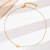 Wholesale Women's Light Luxury Geometric Pearl Oshaped Chain Necklace With Titanium Steel Electroplating