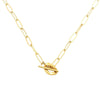 Wholesale Women's Light Luxury Geometric Pendant Necklace With Ot Buckle And Cross Chain Electroplated Titanium Steel Oval Design