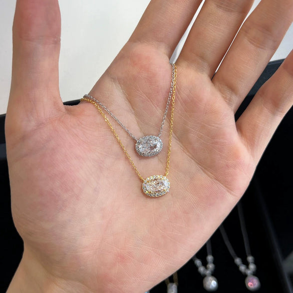 Wholesale Women's Light Luxury Geometric Perfum Bottle Pendant S925 Sterling Silver Clavicle Chain Necklace With Electroplating