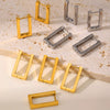 Wholesale Women's Light Luxury Geometric Rectangular Ferris Wheel Stainless Steel 18K Gold Plated Earrings