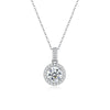 Wholesale Women's Light Luxury Geometric Round Moissanite S925 Sterling Silver Necklace With Zirconia Treatment And Cross Chain