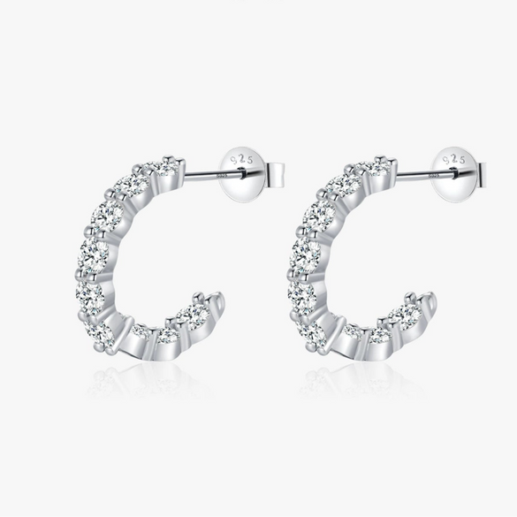 Wholesale Women's Light Luxury Geometric S925 Silver Diamond Earrings