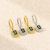 Wholesale Women's Light Luxury Geometric S925 Silver Electroplated Earrings With Diamonds And Highgrade Emeralds