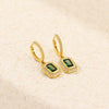 Wholesale Women's Light Luxury Geometric S925 Silver Electroplated Earrings With Diamonds And Highgrade Emeralds