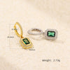 Wholesale Women's Light Luxury Geometric S925 Silver Electroplated Earrings With Diamonds And Highgrade Emeralds