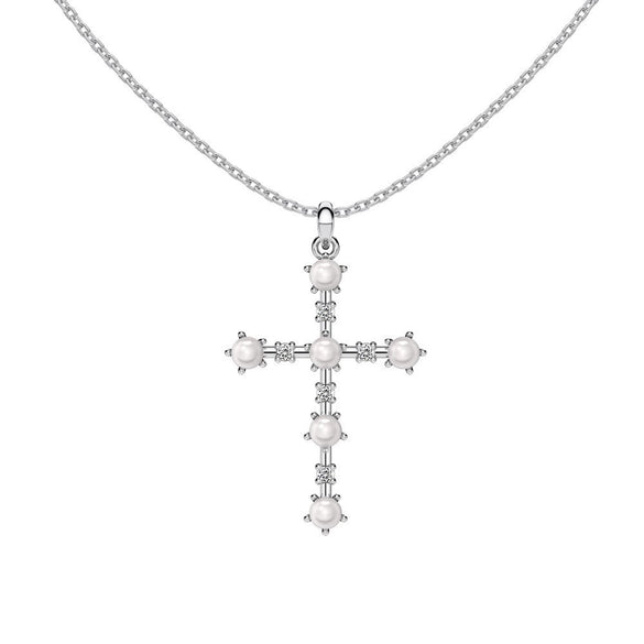 Wholesale Women's Light Luxury Geometric S925 Sterling Silver Cross Shape Necklace With Electroplating