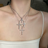 Wholesale Women's Light Luxury Geometric S925 Sterling Silver Cross Shape Necklace With Electroplating