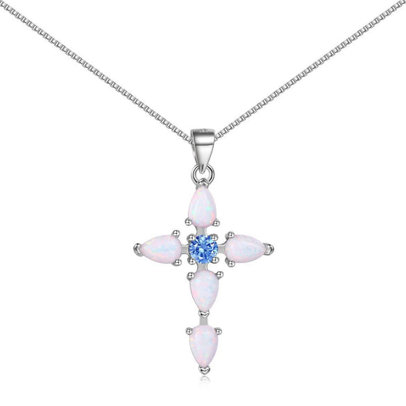 Wholesale Women's Light Luxury Geometric S925 Sterling Silver Cross Shape Necklace With Electroplating