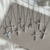 Wholesale Women's Light Luxury Geometric S925 Sterling Silver Cross Shape Necklace With Electroplating