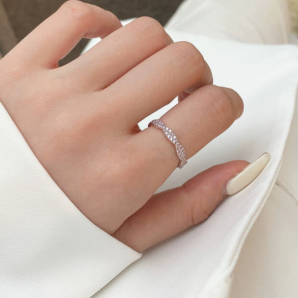 Wholesale Women's Light Luxury Geometric S925 Sterling Silver Ring With Electroplating