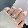 Wholesale Women's Light Luxury Geometric S925 Sterling Silver Ring With High Carbon Diamond Zircon And Electroplating
