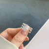 Wholesale Women's Light Luxury Geometric S925 Sterling Silver Ring With High Carbon Diamond Zircon And Electroplating