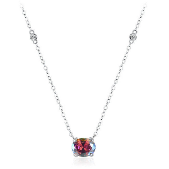 Wholesale Women's Light Luxury Geometric S925 Sterling Silver Zircon Inlaid Necklace With Cross Chain