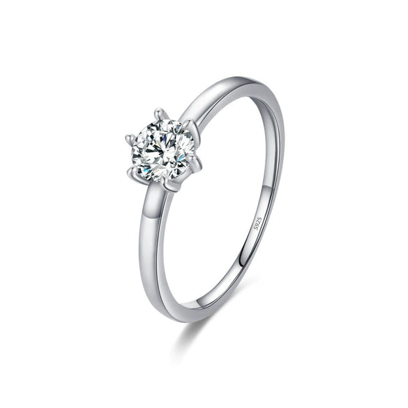 Wholesale Women's Light Luxury Geometric S925 Sterling Silver Zircon Inlaid Ring