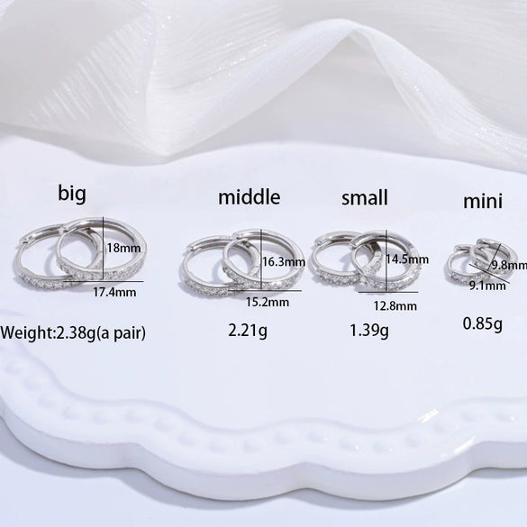 Wholesale Women's Light Luxury Geometric S925 Sterling Silver Zirconia Inlaid Earrings