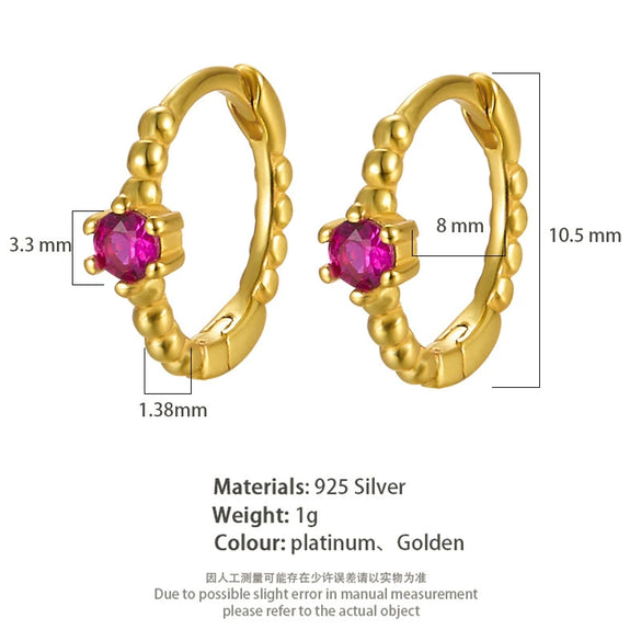 Wholesale Women's Light Luxury Geometric 925 Silver Earrings With Multicolor Zircon And Electroplating
