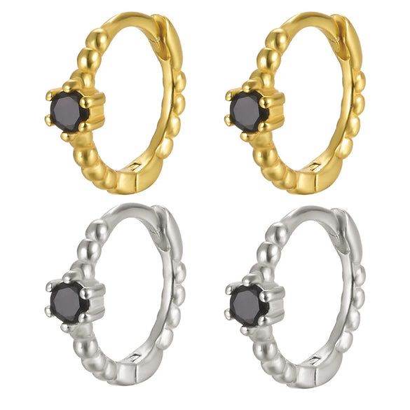 Wholesale Women's Light Luxury Geometric 925 Silver Earrings With Multicolor Zircon And Electroplating