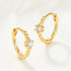 Wholesale Women's Light Luxury Geometric 925 Silver Earrings With Multicolor Zircon And Electroplating