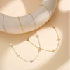 Wholesale Women's Light Luxury Geometric Silver Electroplated Cross Chain Necklace With Four Leaf Clover Pendant