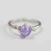 Wholesale Women's Light Luxury Geometric 925 Silver Electroplated Ring With Ice Flower Zirconium And White Zirconium