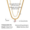 Wholesale Women's Light Luxury Geometric Snake Chain Necklace Stainless Steel 18K Real Gold Plated With Zircon Inlay